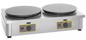 Crepiera cu gaz - model dublu cu placi de 350mm, putere 6,4kw