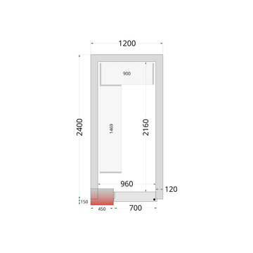 CRNF1224-Alb, 420 kg, -20 la -10, 1 usa solida cu balama W580 H1765, Ventilat, LED, 1100 W