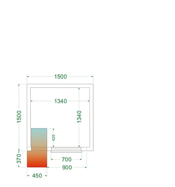 CRPF1515-Alb, 0 la 8, 1 usa solida cu balama W700 H1845, Ventilat, LED, 830 W