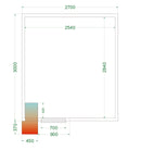 CRPF2730-Alb, 0 la 8, 1 usa solida cu balama W700 H1845, Ventilat, LED, 910 W