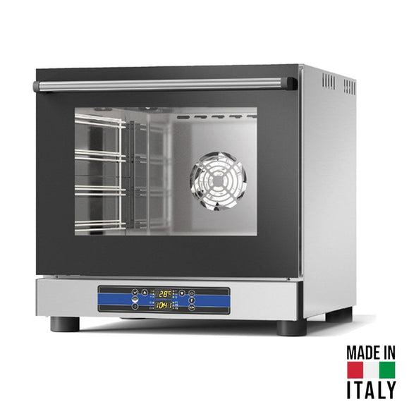 Cuptor electric pentru 4 tavi (44,2x32,5 cm) Tecnodom Caboto PF5804D, digital, convectie, aburi, 2,8 kW - Made in Italy
