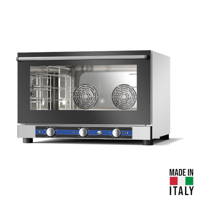 Cuptor electric pentru 4 tavi (60x40 cm / GN 1/1) Tecnodom Caboto PF7504G, comanda manuala, cu grill, convectie, aburi, 6,3 kW - Made in Italy