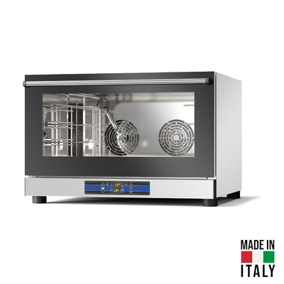 Cuptor electric pentru 4 tavi (60x40 cm / GN 1/1) Tecnodom Caboto PF7604D, digital, convectie, aburi, 6,3 kW - Made in Italy