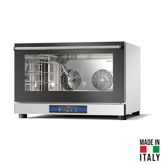 Cuptor electric pentru 4 tavi (60x40 cm / GN 1/1) Tecnodom Caboto PF7604D, digital, convectie, aburi, 6,3 kW - Made in Italy