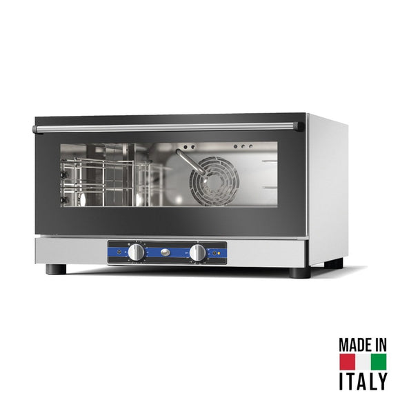 Cuptor electric pentru 3 tavi (60x40 cm / GN 1/1) Tecnodom Caboto PF8003, comanda manuala, convectie, aburi, 3,3 kW - Made in Italy
