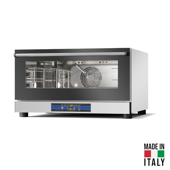 Cuptor electric pentru 3 tavi (60x40 cm / GN 1/1) Tecnodom Caboto PF8003D, digital, convectie, aburi, 3,3 kW - Made in Italy