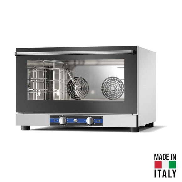 Cuptor electric pentru 4 tavi (60x40 cm / GN 1/1) Tecnodom Caboto PF8004, comanda manuala, convectie, aburi, 6,5 kW - Made in Italy