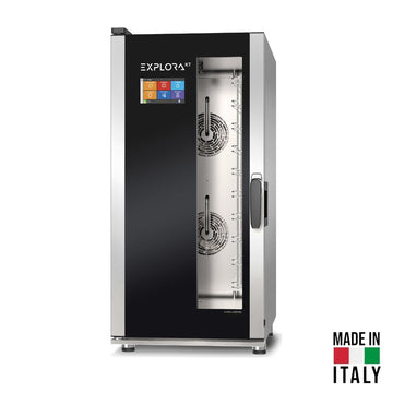 Cuptor electric pentru 10 tavi (GN 1/1) Tecnodom Explora Evoluzione KT PF1530, touch screen, convectie, aburi, 15,6 kW - Made in Italy