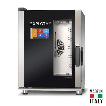 Cuptor electric pentru 5 tavi (GN 2/3) Tecnodom Explora Evoluzione KT PF1545, touch screen, convectie, aburi, 6,1 kW - Made in Italy