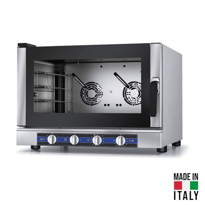 Cuptor electric pentru 4 tavi (60x40 cm / GN 1/1) Tecnodom Galilei PF7404, comanda manuala, convectie, aburi, 6,3 kW - Made in Italy