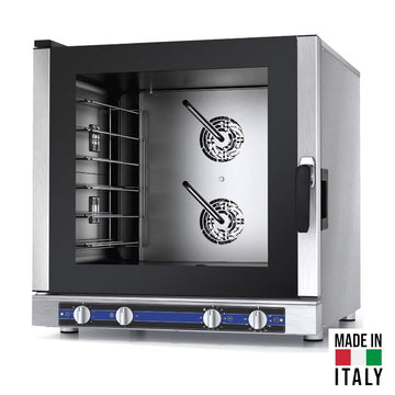 Cuptor electric pentru 6 tavi (60x40 cm / GN 1/1) Tecnodom Galilei PF8406, comanda manuala, convectie, aburi, 10,5 kW - Made in Italy