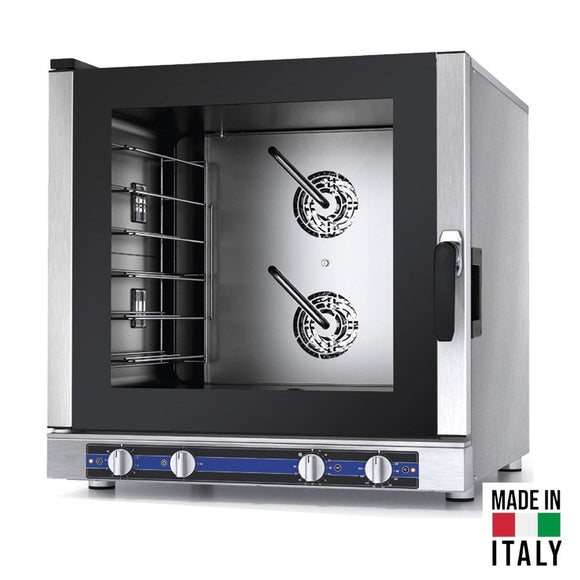 Cuptor electric pentru 6 tavi (60x40 cm / GN 1/1) Tecnodom Galilei PF8406, comanda manuala, convectie, aburi, 10,5 kW - Made in Italy
