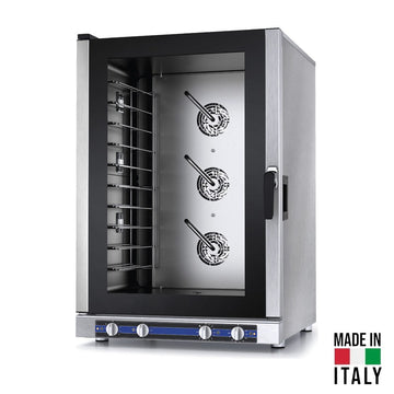 Cuptor electric pentru 10 tavi (60x40 cm / GN 1/1) Tecnodom Galilei PF8410, comanda manuala, convectie, aburi, 15,7 kW - Made in Italy