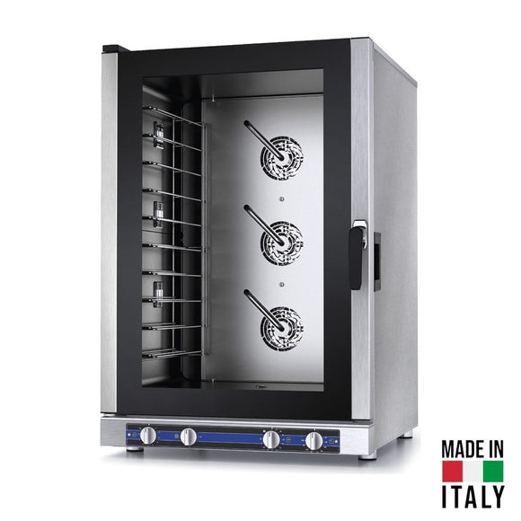 Cuptor electric pentru 10 tavi (60x40 cm / GN 1/1) Tecnodom Galilei PF8410, comanda manuala, convectie, aburi, 15,7 kW - Made in Italy