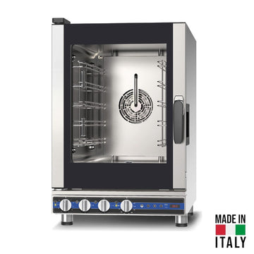 Cuptor electric pentru 5 tavi (GN 1/1) Tecnodom Galilei Plus KT PF1555, comanda hibrida, convectie, aburi, 7,8 kW - Made in Italy