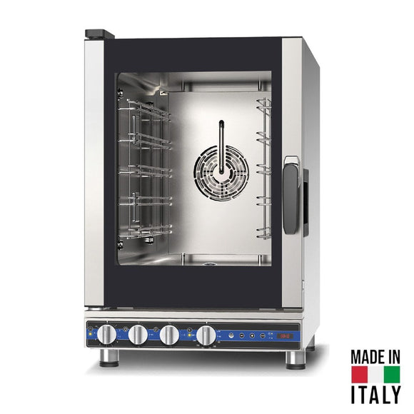 Cuptor electric pentru 5 tavi (GN 1/1) Tecnodom Galilei Plus KT PF1555, comanda hibrida, convectie, aburi, 7,8 kW - Made in Italy
