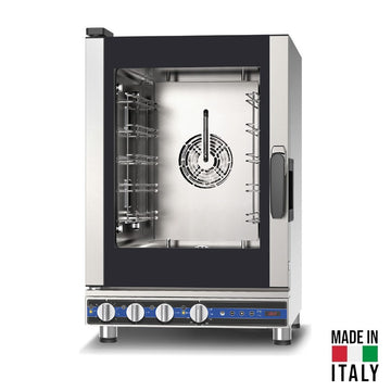 Cuptor electric pentru 5 tavi (GN 2/3) Tecnodom Galilei Plus KT PF1565, comanda hibrida, convectie, aburi, 6 kW - Made in Italy