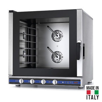 Cuptor electric pentru 6 tavi (60x40 cm / GN 1/1) Tecnodom Galilei Plus PF7706, comanda hibrida, convectie, aburi, 10,5 kW - Made in Italy