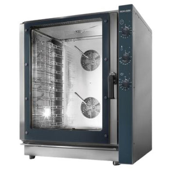 Cuptor electric 10 tavi (GN 11 sau 60x40 cm) comenzi electromecanice, cu abur, 12,7 kW