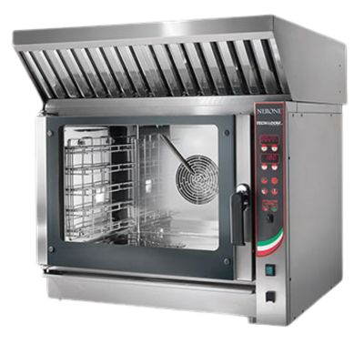 Cuptor electric 5 tavi (GN 11 sau 60x40 cm) comenzi digitale, cu abur, cu hota,6,45 kW