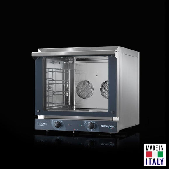 Cuptor electric pentru 4 tavi (435x350 mm) Tecnodom Nerone 595, comanda mecanica, convectie, 3,15 kW - Made in Italy