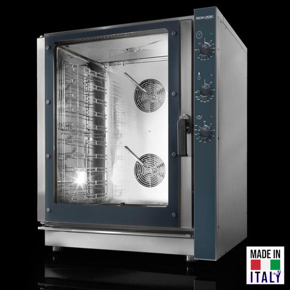Cuptor electric pentru 10 tavi (60x40 cm / GN 1/1) Tecnodom Nerone CL, comanda mecanica, convectie, abur, 12,7 kW - Made in Italy