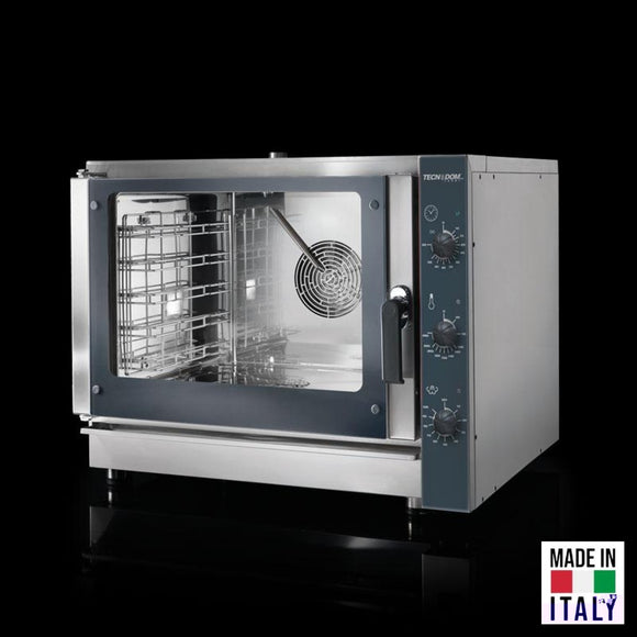 Cuptor electric pentru 5 tavi (60x40 cm / GN 1/1) Tecnodom Nerone CL, comanda mecanica, convectie, abur, 6,45 kW - Made in Italy
