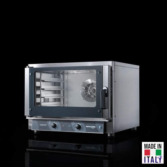Cuptor electric pentru 4 tavi (60x40 cm / GN 1/1) Tecnodom Nerone MID, comanda mecanica, convectie, 5,45 kW - Made in Italy