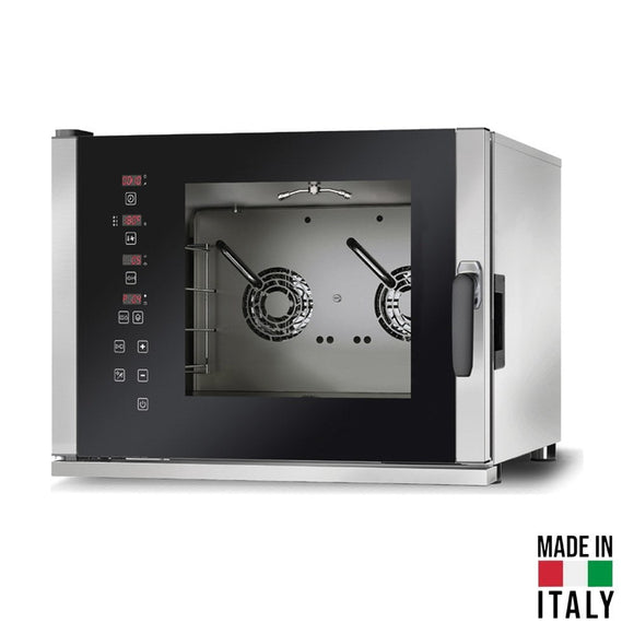 Cuptor electric pentru 4 tavi (60x40 cm / GN 1/1) Tecnodom Vespucci Wash PF8904, digital, convectie, aburi, 9,3 kW - Made in Italy