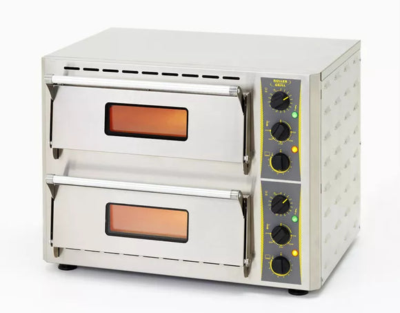 Cuptor pentru pizza cu doua camere de coacere - model electric 5kw, alimentare 230 v Cuptorul pentru pizza cu doua