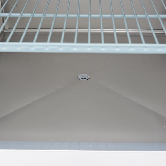 Dulap de congelare inox cu usa sticla, -18C -22C, racire ventilata, 3 polite GN 21, 600 Litri, cu roti