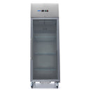 Dulap de congelare inox cu usa sticla, -18C -22C, racire ventilata, 3 polite GN 21, 600 Litri, cu roti