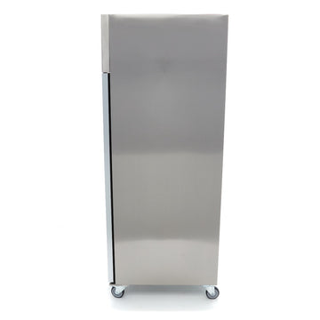 Dulap de congelare inox cu usa sticla, -18C -22C, racire ventilata, 3 polite GN 21, 700 Litri, cu roti