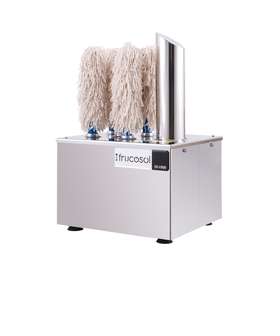 Masina de lustruit pahare Frucosol SV1000 – 240-360 pahare pe ora, perii din fibre naturale, ventilator aer cald, igiena HACCP superioara stergerii manuale, pentru restaurante, baruri si hoteluri