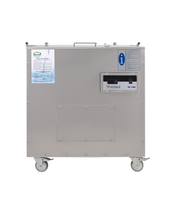 Decarbonizator industrial Frucosol MC1000 – capacitate 280 litri, curatare simultana oale mari, tavi GN si filtre friteuze, detergent DK6 biodegradabil activ 4 saptamani, pentru restaurante si catering cu volum ridicat