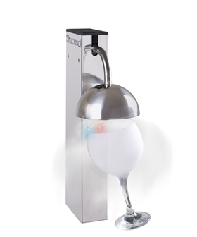 Racitor pahare CO2 cu display LED personalizabil Frucosol GF1000D – bruma instantanee, ecran programabil cu numele localului sau mesaj promotional, pentru baruri premium si evenimente