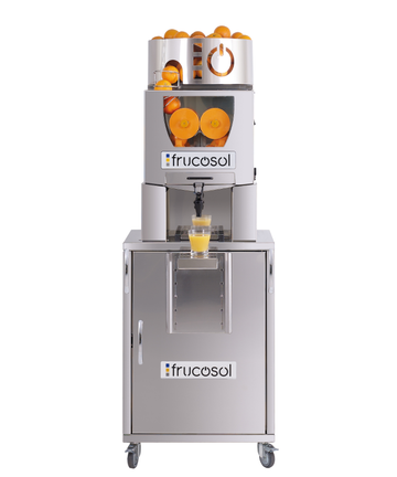 Storcator automat self-service citrice Frucosol SelfService cu stand inox 162 cm – pornire automata prin robinet, 25 fructe pe minut, 460W, pentru hoteluri bufet si supermarketuri