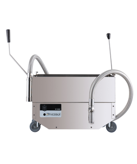 Filtru ulei de gatit profesional Frucosol SF5000 – debit 20 litri pe minut, capacitate tanc 30 litri, reduce costul uleiului cu 50-60%, 750W, inox complet, pentru restaurante si fast-food cu friteuze zilnice