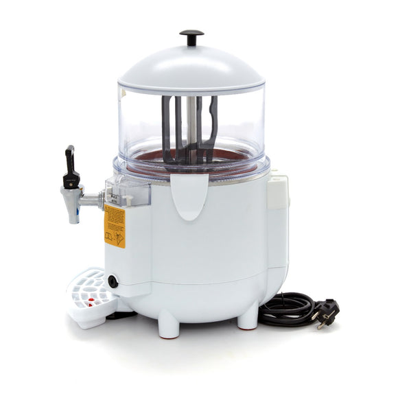 Dozator de ciocolata calda - 5L, alb, incalzire tip bain marie pe aburi