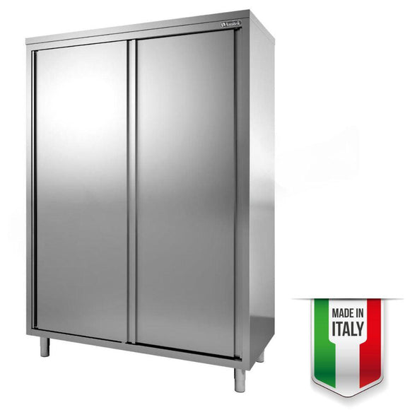 Dulap depozitare inox cu usi culisante 120x60xH180 cm, 3 polite reglabile baza