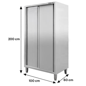 Dulap depozitare inox, 2 usi culisante ,100x60x200 cm
