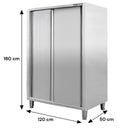 Dulap depozitare inox, 2 usi culisante, 120x50x180 cm