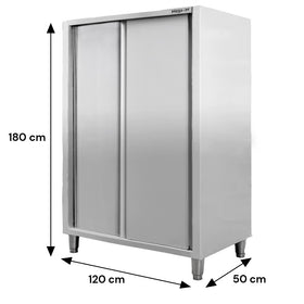 Dulap depozitare inox, 2 usi culisante, 120x50x180 cm