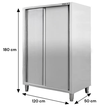 Dulap depozitare inox, 2 usi culisante, 120x50x180 cm