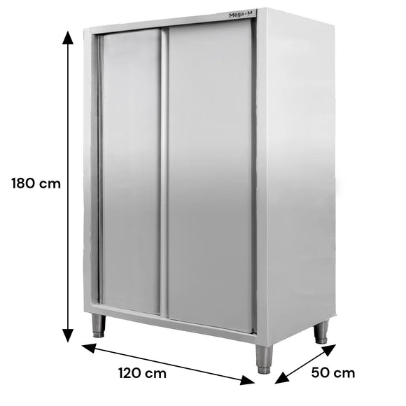 Dulap depozitare inox, 2 usi culisante, 120x50x180 cm