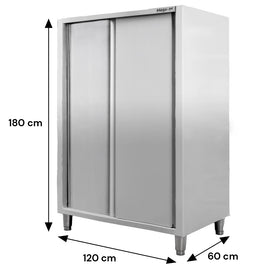 Dulap depozitare inox, 2 usi culisante, 120x60x180 cm