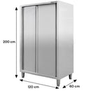 Dulap depozitare inox, 2 usi culisante, 120x60x200 cm