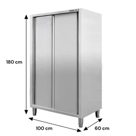 Dulap depozitare inox cu trecere 2 usi laterala, 100x60x180 cm