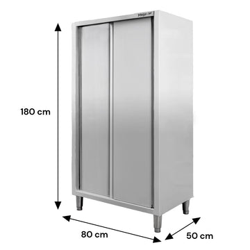Dulap depozitare inox cu trecere 2 usi laterala, 80x50x180 cm
