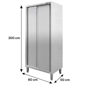 Dulap depozitare inox cu trecere 2 usi laterala, 80x50x200 cm Dulap de trecere 80x50x200 cm